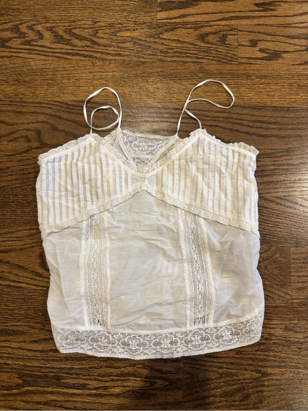 Zadig & Voltaire White Lace-Trim Spaghetti Strap Cami